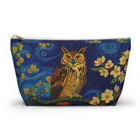 Van Gogh Inspired Athena’s Owl Clutch – Mythology Art Pouch, Greek Goddess Owl Design, A