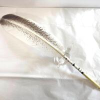 Snowy Owl Natural Totem Feather Quill NIB Pen