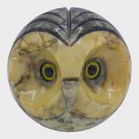Large Vintage Italian Alabaster Owl Paperweight