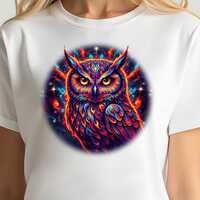 Cosmic Night Owl Digital Artwork &ndash; Instant Download