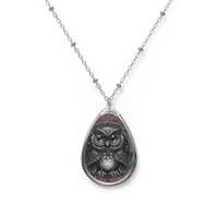 Oval Necklace, Elegant Owl Jewelry, Animal Pendant Necklace, Nature Lover Gift, Eco-Friendly Accesso