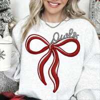 Owls Bow PNG: Red Embroidery, Game Day Sublimation (Digital Download)