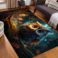 Owl Rug, Surreal Rug, Big Eyes Rug, Tree Rug, Owl On Branch Rug, Animal Rug, Artistic Rug, Modern Ru
