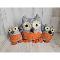 plush orange owl Halloween fall bird home decor weighted unique