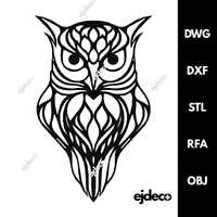 Laser-Cut Owl Wall Art  Animal Motif Metal or Wooden Cutout and 3D Owl Design