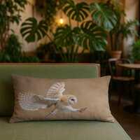 Owl Pillow, Before Attack, Wildlife Art, Loft Decor, Modern Pillow, Rustic Style, Animal Cushion, Na