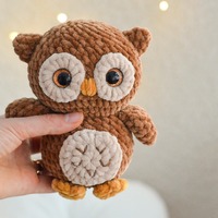 Plushie Crochet Owl Toy - Handmade Amigurumi Owl – Small Brown Owl Gift – Cute Forest An