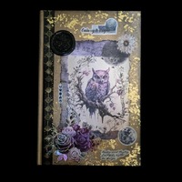 Celestial Owl Journal | Vintage Moon Phase Notebook | Gold Foil Sketchbook | Witchy Writing Journal 