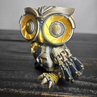 Cyber Owl Sentinel &ndash; 3D Printed Guardian of the Neon Forest, PLA Figurine