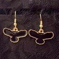 Black owl earrings