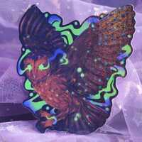 Spooky Neon Barn Owl | Holographic Waterproof Sticker