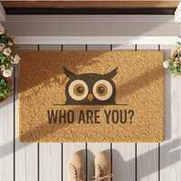 Owl Welcome Doormat, Funny Home Decor, Unique Housewarming Gift, Outdoor Mat, Quirky Entrance Rug