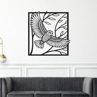 DIY Flying Owl Wall Art Laser Cut – Intricate Design in Frame (dxf, dwg, svg, pdf, ai, cdr, pl