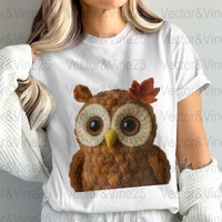 Crochet Owl Png, Autumn Owl Clipart, Fall Png, Cute Owl Png, Digital Download, Sublimation Png, Comm