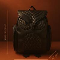 Black Owl Backpack, Halloween Owl Bag for Women & Men, PU Leather Travel Backpack, Gothic School