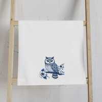 Charming Owl Hand Towel, Decorative Kitchen Towels, Nature-Inspired Home Decor