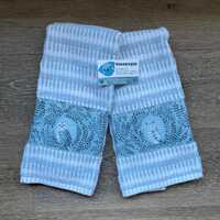 Owl Bathroom Hand Bath Powder Room Towels, Blue & White Decor, Set of 2