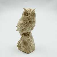Hand-Carved Wooden Owl Sculpture Ornament Artwork Gift,Handmade Wood Bird Figurine Statue for Home D