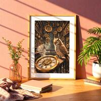 Steampunk Owl Puzzle for family gift  Mechanical Clockwork Owl Jigsaw Puzzle for Adults | Vintage St