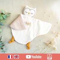 Patron doudou hibou PDF et tutoriel vid&eacute;o fran&ccedil;ais