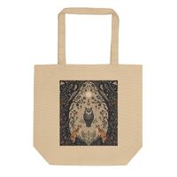Mystic Forest Guardians Tote Bag | Owl, Fox & Moon Art | Eco-Friendly Tan Canvas Bag