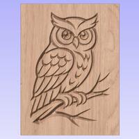 Owl on Branch – CNC Ready Digital File | Woodland Animal Svg Dxf Png | Laser Engraving & V