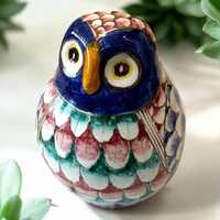 Vintage Italian Owl Sculpture, Signed Bird Figurine, Italy Ceramics, Owl Decorative Figurine, Home D