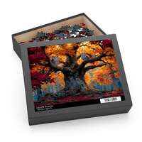 Autumn Tree Owl Puzzle for Adults & Kids, Fall Forest Jigsaw with Colorful Tree and Owls for Fam