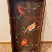 Vintage Red Owl Express Wagon Body with Hand Painted Cardinals