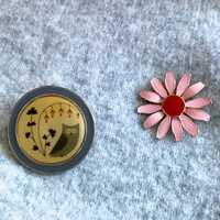 Vintage 70’s Brooch, Owl and Daisy Set of 2. So~Cute !!