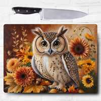 owl fall cutting board sublimation design png, cutting board sublimation, cutting board design, cutt