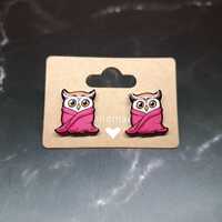 Owl Stud Earrings | Cute Animal Earrings | Handmade Resin Studs | Hypoallergenic Gift for Her | Cozy