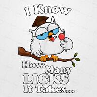 Funny Owl Licks PNG Sublimation, Graduation Cap Tootsie Pop Quote, Cartoon Wisdom Bird Gift Digital