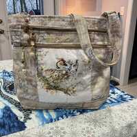 Pretty Soft Colored Owls Pocket and Key Fob 7 Zipper with Secured Zipper Adjustable Strap Fabric Pur