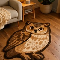Hand Tufted Wool Rug | Brown Owl Carpet, Kids Room Decor