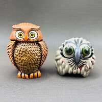 Cross-Cultural Pair of Ceramic Owl Buddies | Mexico & Peru | Ken Edwards | Artisania Riconada