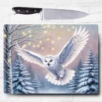 owl winter cutting board sublimation design png, cutting board sublimation, cutting board design, cu