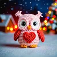 Valentines Owl Crochet Pattern | Amigurumi Tutorial PDF | Cute DIY Kids Toy | Small Beginner-Friendl
