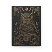 Owl Wisdom Journal, Dark Academia Notebook, Hardcover Journal, Matte Diary, Writing Journal, Gift fo