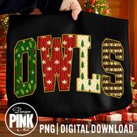 Owls Ugly Sweater PNG | Knitted Christmas Font Sublimation | Team Spirit Fair Isle Digital Download 