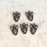 Owl Charms: 5 piece, Jewelry making