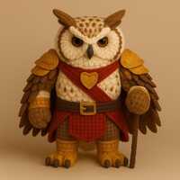 Crochet Pattern Amigurumi Plush Snow-Owl Guardian Armored Owl Doll with Staff Toy Tutorial Fantasy O