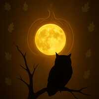 Moonlight Watcher – Autumn Owl Silhouette