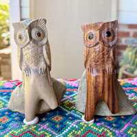 Owl Kuripe, Hand Carved Wooden Kuripe Pipe, Choice of Waru or Dark Hardwood, Traditional Shamanic Ap