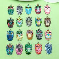 10/20pcs Enamel owl Charms gold plated Pendant for DIY Bracelets Earrings Necklaces jewelry Making C