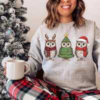 Owl Christmas Sweatshirt, Santa Animal Shirt, Xmas Sweater, Hoodie, Tee, Tshirt, Gifts