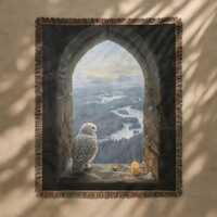 Snowy Owl Fantasy Tapestry, Wizard School Window Large Tapestry, Potter Magic World Woven Wall Hangi