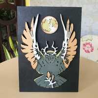 Celestial Guardian Owl – 5-Layer Decorative Wall Panel, Laser Cut Files, Home Decor, SVG, DWG,