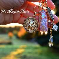 Prudence ~ Lion Medicine Cicada Owl Purse HandBag Charm ~ Timing, Power, Home & Hearth, Balance,