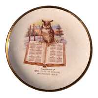1912 Owl Calendar Plate – Vintage Geo. Casey’s Bazaar Advertising